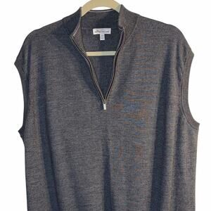 Peter Millar Merino Wool Blend Quarter-Zip Sweater Vest Men’s XL Gray